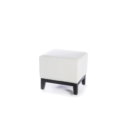 White LouLou Footstool 20in x 15.5in x 17in